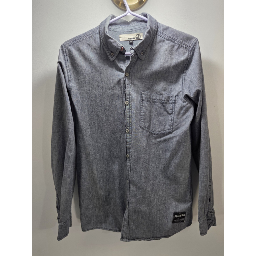 Amnesia Long Sleeves Shirt Size Small Gray Pre-Owned